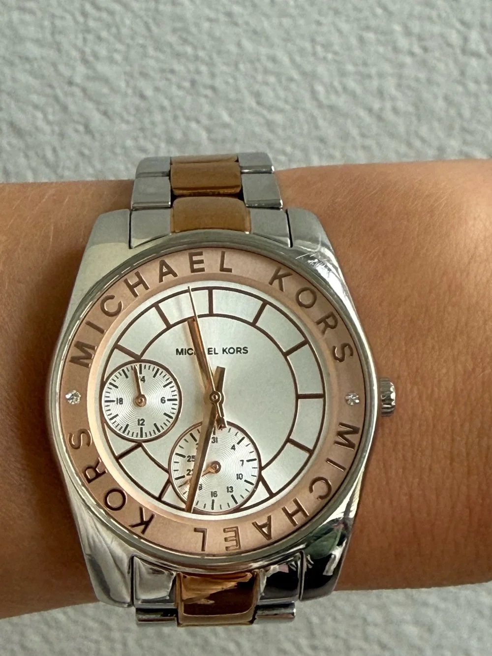 Michael Kors Two-Tone Women's Chronograph Watch - Rose Gold & Silver Tone